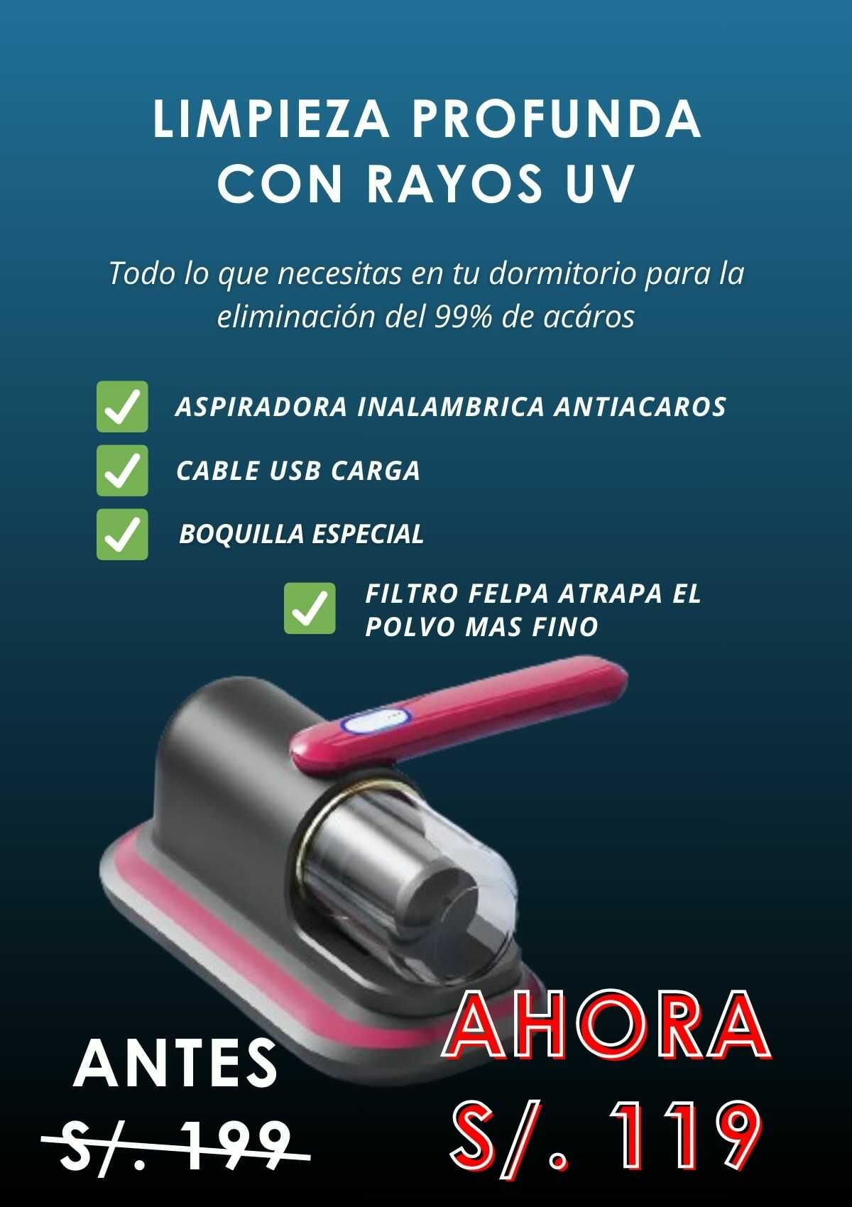 Maquina inalambrica antiacaros