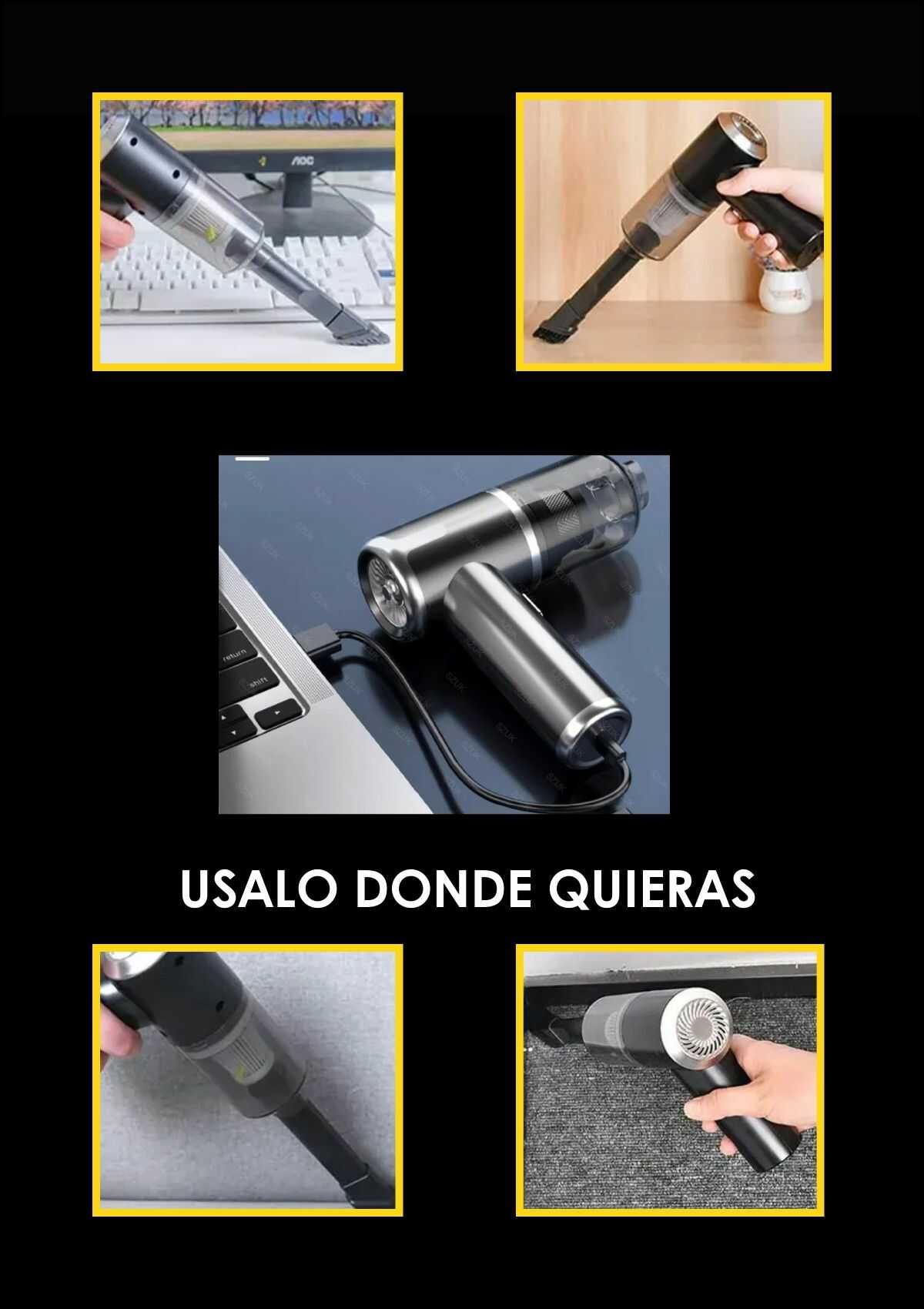 Pack de 2 Luces RGB y Miniaspiradora 3 en 1