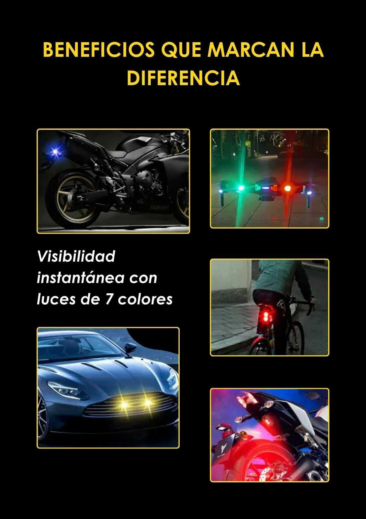Pack de 4 Luces RGB- Auto/Motos