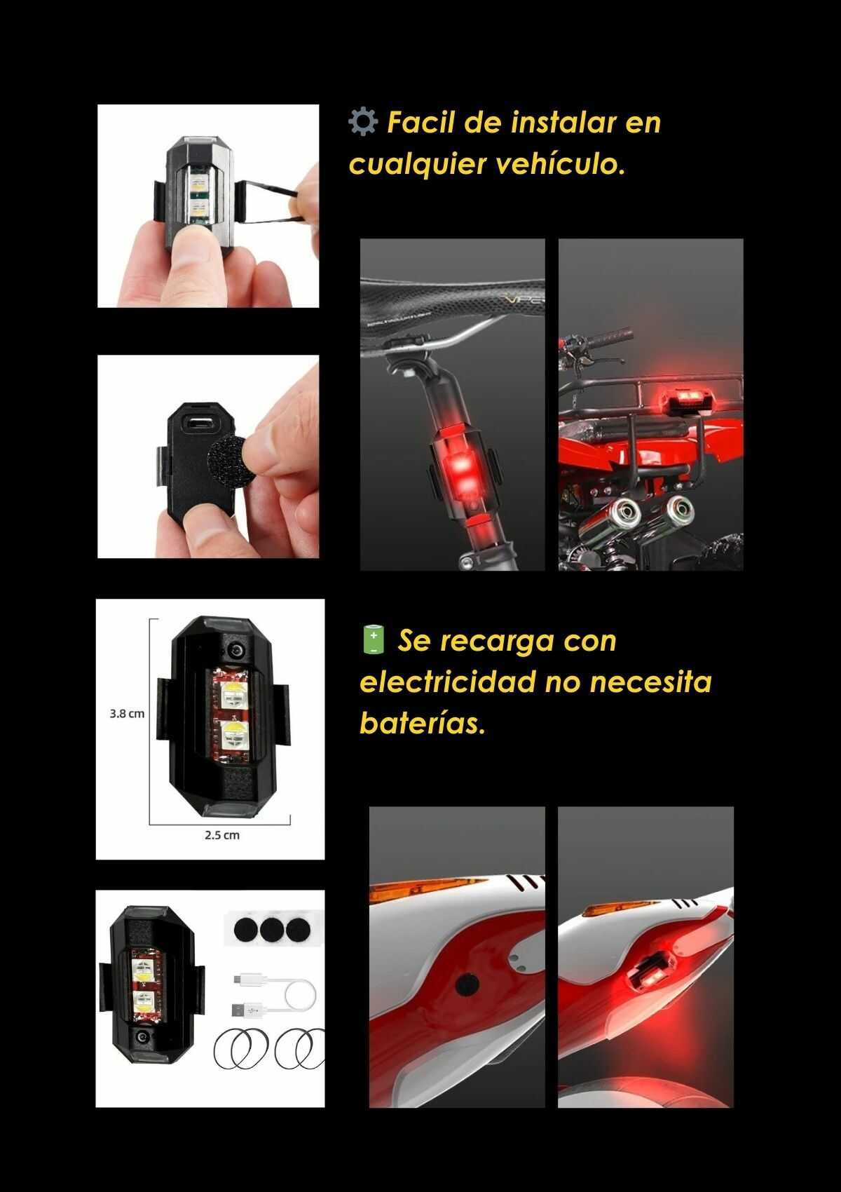 Pack de 2 Luces RGB y Miniaspiradora 3 en 1